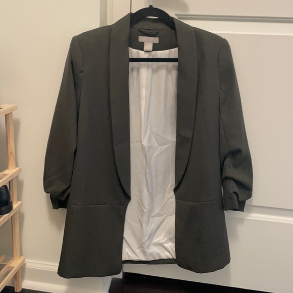 H&M dark green slim fit blazer